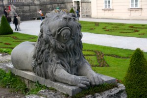 Loved the attitude of this carved lion at Mirabell Gardens