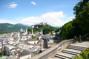 Another view that can be seen in The Sound of Music; the steps (atop Monchsberg and in front of the Modern Museum of Art) on which the Hollywood Von Trapp children frolicked with Maria