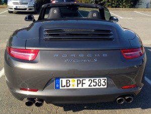 Rear view of the 2nd Porsche