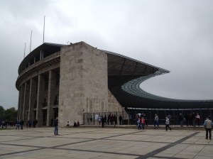 A view of the Marathontor (Marathon Gate) at the Olympiastadion